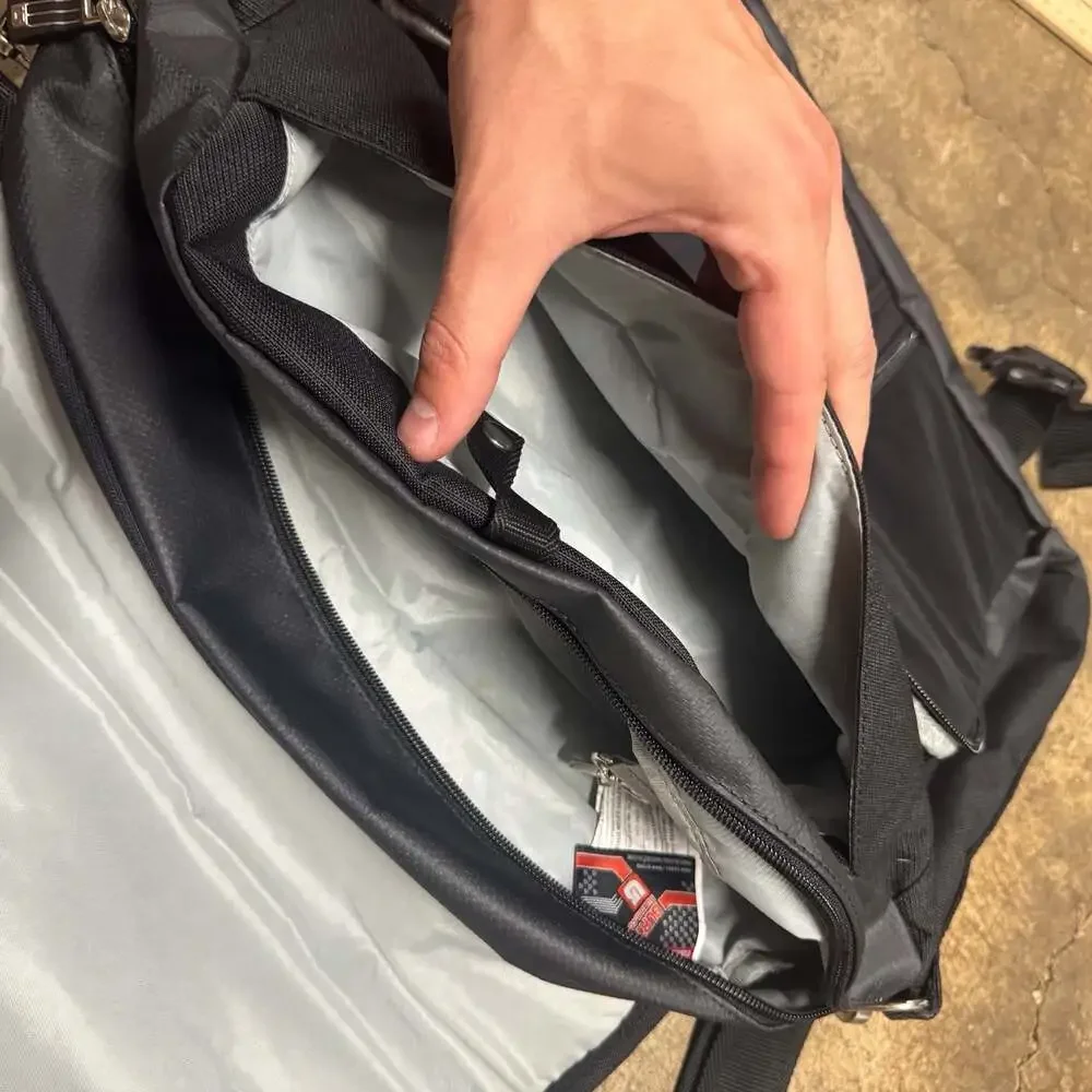 Burton Black Multi-Compartment Messenger Bag with Removable Pouch
